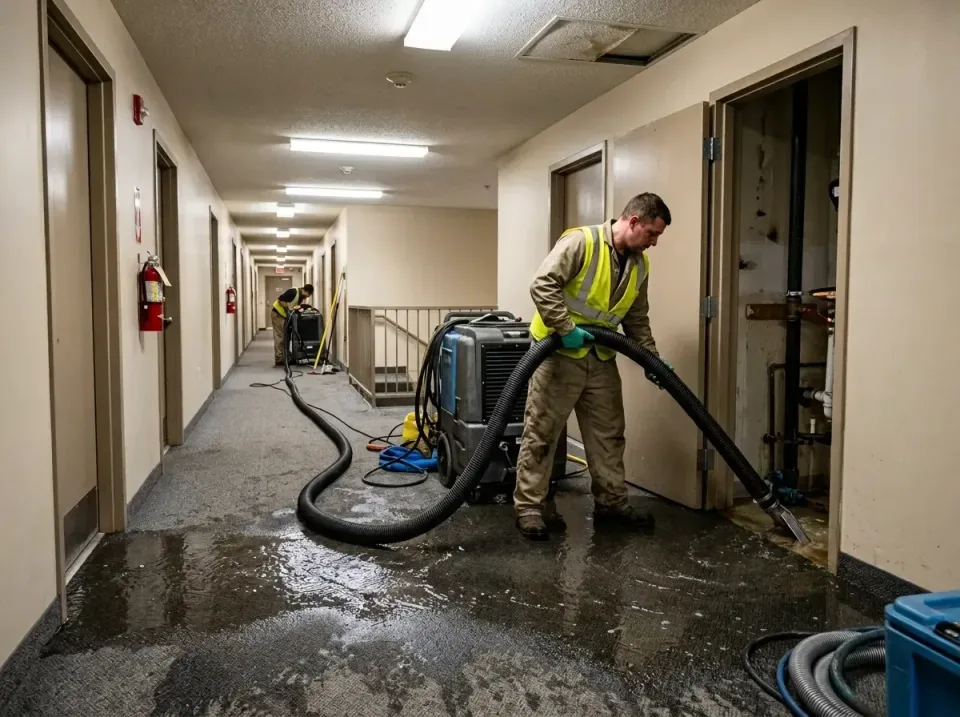 multi-unit-apartment-hallway-f-005 — frequently asked questions, Emergency Burst Pipe Water Extraction & Removal in Muscatin…